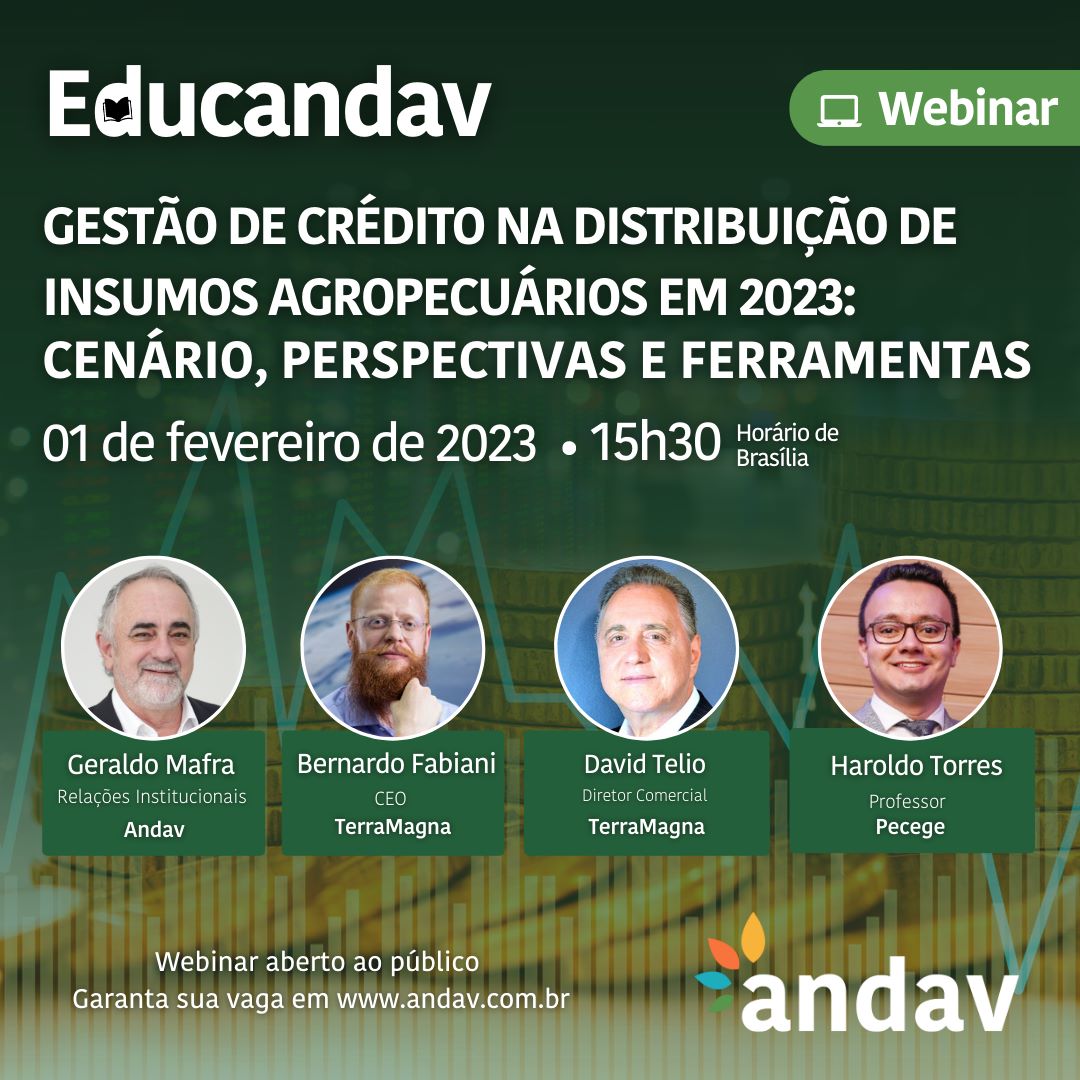 ANDAV promove seminário on line sobre Gestão de Crédito AgroRevenda