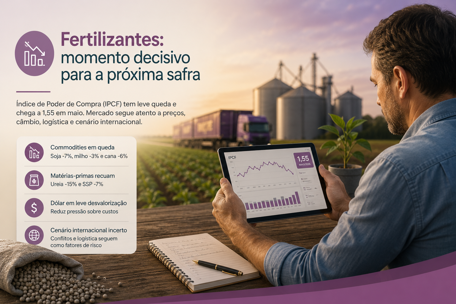 Índice de fertilizantes melhora, mas ainda há riscos